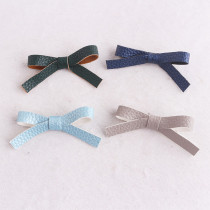 Sweet litchi stria leather bowknot hair clip for teens baby girls babies toddlers