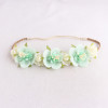 Green rose crown headband flower head piece in spring colors