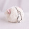 9cm Spectacled cat ear faux fur pom pom keychain hairy pom-pom key ring