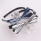 Dark blue striped ribbon bowknot hair band bow hair accessory