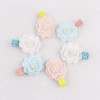 Custom pearl crochet flower hair clips for kids hair bang