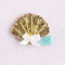 Gold shell glitter hair clip baby toddlers white glitter shell barrette