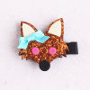 Animal felt hair piece felt fox glitter hair clip for girl