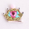 Lovely crown glitter hair clip princess felt hairpin with heart