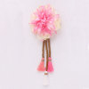 Large pink artificial daisy flower banana clip with tassels