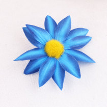 Fake blue child daisy hair clip flower headpiece for long hair