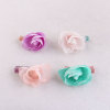 Full color mini cute kid artificial rose hair clip set