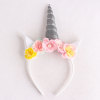 Popular festival floral unicorn horn Headband flower crown hair band unicorn hair accessory