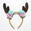 Fawn Bambi Antler With Flower Deer Headband Rose Festival Hair Band
