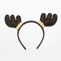 Halloween Dark Brown Bambi Head Piece Felt Deer Antlers And Ears Headband