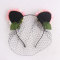 Party fascinator birdcage veil cat ear flower headband  face veil floral headpiece