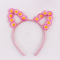 Mini daisy ear floral headband crown cat  ear flower party festival hair band