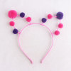 Children festival accessory yarn pom pom ball cat ears headband in china