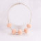 Charm girl pink chain sew pom pom necklace wholesale