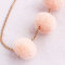 Charm girl pink chain sew pom pom necklace wholesale