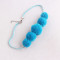 Sew jewelry accessory braided blue pom pom necklace factory wholesale