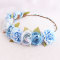 Women romantic blue rose floral crown china wholesale