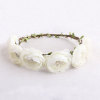 Forest wedding bridal hair accessory white rose floral garland