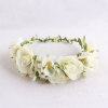 Forest garden  girl's head bridal  white rose floral wreath headband