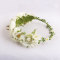 Forest garden  girl's head bridal  white rose floral wreath headband