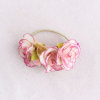Children silk rose flower hair tie ring bridemaide wrist corsages OEM wedding flower girl