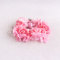 Pink silk rose flower velvet hair scrunchie bun wrap bracelet with ribbon bow for natural hair