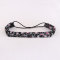Womens/Teens bandana rhinestone black vintage flower printed hairband
