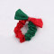 Cotton red and green splicing Christmas hair scrunchie festival hair tie wholesale