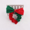Cotton red and green splicing Christmas hair scrunchie festival hair tie wholesale