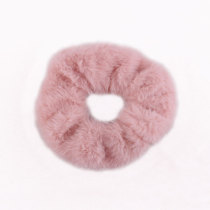 Soft faux fur hair scrunchies rabbit fur grip ponytail holder wholesale china