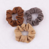 Women color effortless faux suede fabric ponytail holder twister hair scrunchie