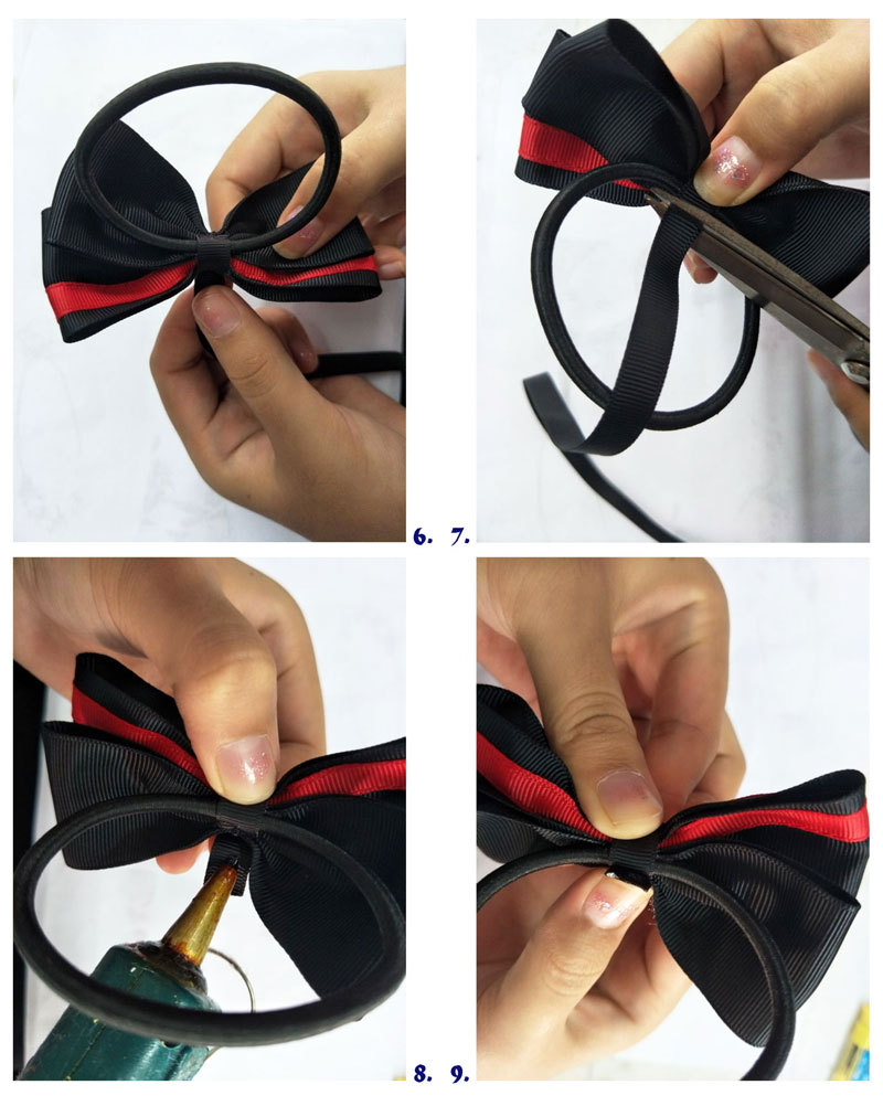 DIY ribbon bow elastic hair tie