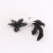 Wedding party peacock feather hair clips black sequins flower feather hairpin