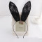 Sexy Sweet Bunny Rabbit Ear Hair Band Black Lace Headband For Wedding Party Cosplay Costume Accessory