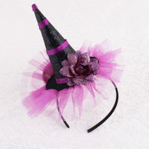 Halloween hat headband witches hat tall witches hat hair band with glitter flower