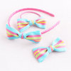 Sweet striped ribbon bow hair band set bow hair tie bow hair clip for kids