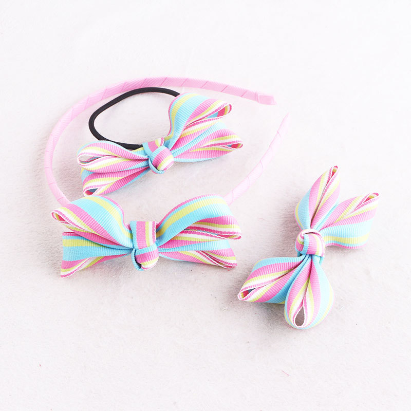 striped ribbon headpiece set