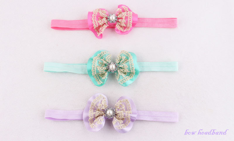 pretty ribbon bow with lace headband