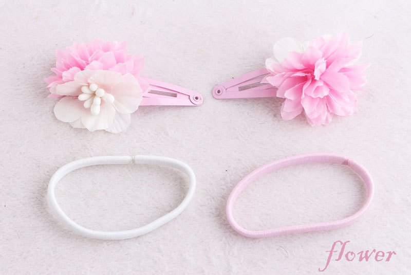 pink daisy snap hair clip for kid
