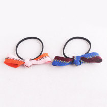 High quality grosgrain ribbon knot bow ponytail holder hair tie for child