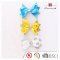 3.5'' Disney baby girl hair bow accessory shining glitter ribbon bow hair clip for boutique