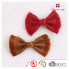 Red/brown tassels micro suede bow knot hair clip for women