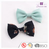 Elegant plain bow small green chiffon bow hair clips set For women top hair bun