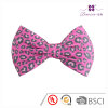Wholesale fushia jersey leopard print bow tie hair barrette for women