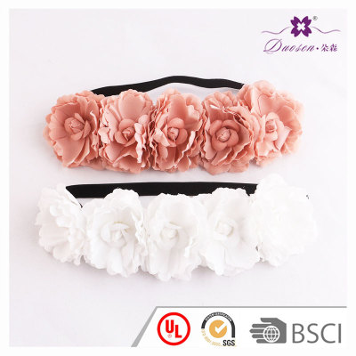 DIY idea wholesale elastic white coral artificial oversize flower headband for party or wedding
