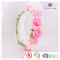 Pretty artificial floral bridal pink roses flower headband crown for flower girls