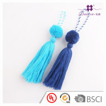 Hot sale Mexican craft blue yarn pom pom tassels keychain pendant bag handset hangs