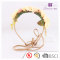 Yellow silk rose flower hairband crown adjustable tie band for women long braid hair