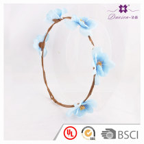 Light blue head flower garland for girls artificial  flower headwear for bridesmaids crown grace