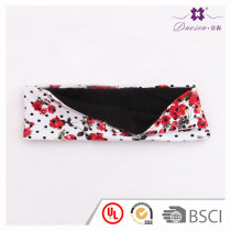 Double layered breather hole wicking head band rose floral printed sport yoga wide headband